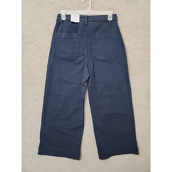 Sonoma Wide Leg Cropped Jeans Womens 14 Blue Dark Wash Stretch NEW - Picture 5 of 10